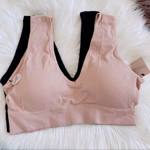 Comfort by Real Seamless Plunge Bralettes - Pack of 2